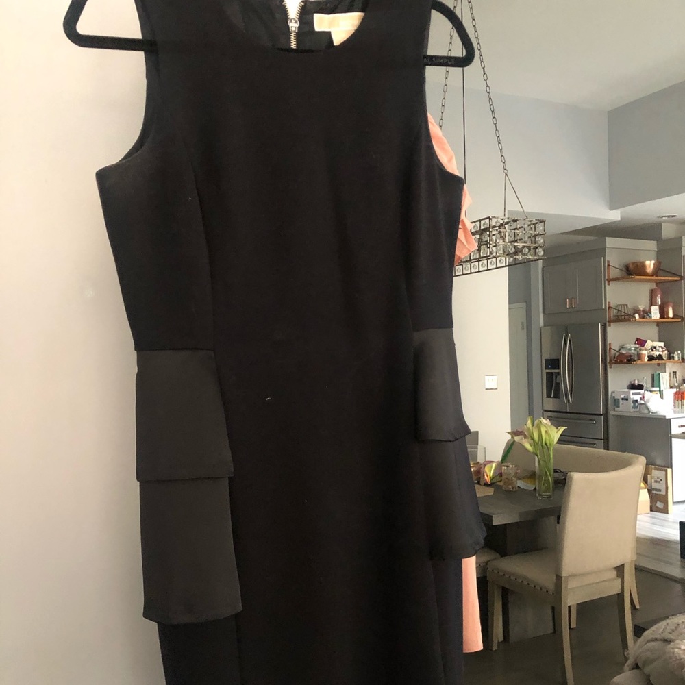 Michael Kors LBD- side ruffle and belt